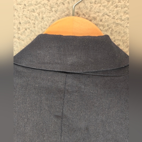 Elie Tahari Womens Linen Blend Crop Blazer Sz 8 Crest Buttons Open Front Lined - Picture 15 of 15